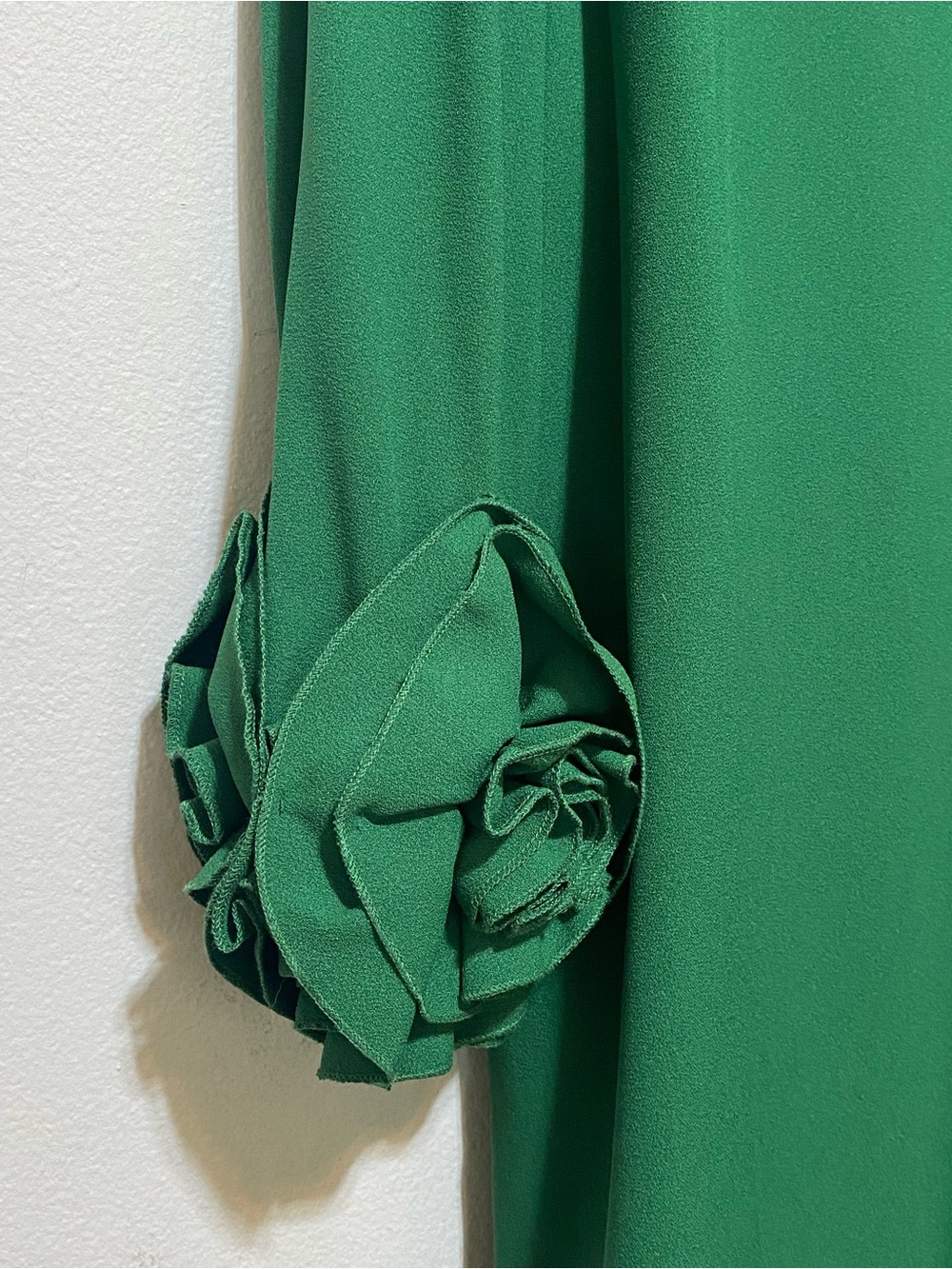 NWT Preston & York Green Long Sleeve Ruffle Crepe Dress Women’s Sz 16 - Picture 9 of 10
